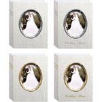 Pioneer Photo Albums Oval Framed Wedding Album - 4x6" - White Moire Fabric Cover