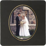 Albums X Folha "Mat" Oval (8x8 polegadas - 20,32x20,32cm) - Para Foto 5x7cm (12,7x17,78cm) - Preta/Dourado - Kit de 10 