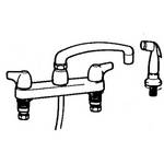 Arkay K200-DS Hot & Cold Swing Deck-Mount Faucet with Spray