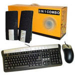 Adesso 3-in-1 Multimedia Combo - USB Keyboard, USB Mouse and Stereo Speakers