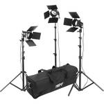 Smith-Victor K33 3-Light 1800 Watt Portable Attache Kit with Barndoors (120-240VAC)