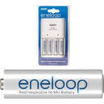 Sanyo Baterias Eneloop NiMH AA Recarreg�veis com Carregador (4 Unidades)