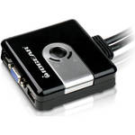 Iogear 2-Port Compact USB VGA KVM with Built-in Cables