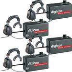 Eartec 4 R�dios de Comunica��o Digicom c/ Headsets Ultra Single