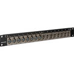 Canare 161U-X12F AV Bulkhead Panel with (16) XLR-Solder Connectors