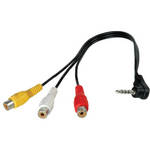 Delvcam DELV-RAAVCAB 4 Contact 3.5mm Plug to 3 RCA 10" AV Cable