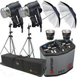Norman D24R Pack, 2- IL2500 Head/Reflector, Stands, Umbrellas, Case Kit