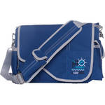 Jill-E Designs Sailcloth Messenger Bag (Blue with Gray Accents)