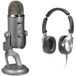 Blue Yeti USB Microphone and Shure SRH240 Headphone Kit