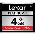 Lexar 4GB Platinum II 200x CompactFlash (CF) Memory Card (One Card)
