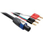 Hosa Technology SKO-205BN Neutrik Speakon to 2 Dual Banana Audio Cable (5')