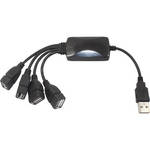 Aleratec Hub Flex�vel de Alta Velocidade USB 2.0 de 4 Portas com Cabo Divisor