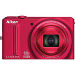 Nikon Coolpix S9100 Digital Camera (Red)