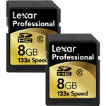Lexar 8GB Professional 133x SDHC Memory Cards (Pack of Two)