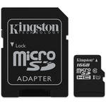 Kingston 16GB MicroSDHC Memory Card with SD Adapter
