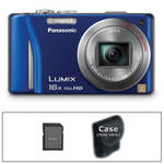 Panasonic C�mera Digital Lumix DMC-ZS10 com Kit B�sico de Acess�rios (Azul)