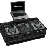 Marathon Flight Road Case For 2 Small CD Players & 10" Mixer W/Shelf (Black)