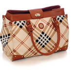Jill-E Designs Laptop Valise (Tan/Plaid)