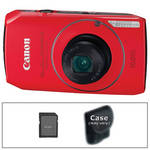 Canon PowerShot SD4000 Digital ELPH Camera w/Deluxe Accessory Kit (Red)