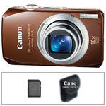 Canon PowerShot SD4500 IS Digital ELPH Camera with Deluxe Accessory Kit (Brown)