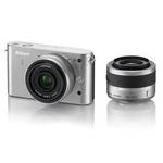 Nikon 1 J1 Mirrorless Digital Camera with 10mm WA/10-30mm Zoom Lens (Silver)