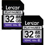 Lexar 32GB Platinum II SDHC Memory Card - 2 Pack