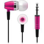 Aluratek AEB01 Hi-Hi Noise Reducing Metal Stereo In-Ear Headphones (Pink)