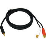CablesToGo 6' One 3.5mm Stereo Male to Two RCA Stereo Female Y-Cable