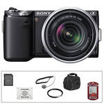 Sony Alpha NEX-5N Digital Camera (Black) w/18-55mm Lens & Basic Accesssory Kit