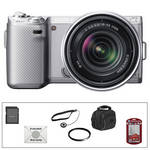 Sony Alpha NEX-5N Digital Camera (Silver) w/18-55mm Lens & Basic Accesssory Kit