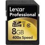 Lexar 8GB SDHC-UHS-1 MEMORY CARD (400X)