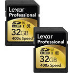 Lexar 32GB SDHC-UHS-1 MEMORY CARD (400X) 2-P