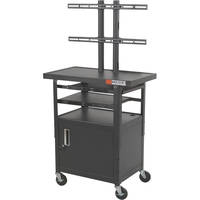 Balt Model 27530, Height Adjustable Flat Panel TV Cart with Cabinet (Black)