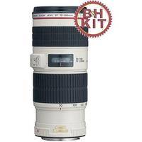 Canon 70-200mm f/4L IS USM AF Lens w/LensCoat Lens Cover (White) & Hoodie (Black)