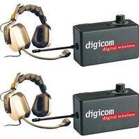 Eartec 2 Digicom Communication Radios w/ Max Double Headsets
