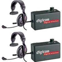 Eartec 2 Digicom Communication Radios w/ ProLine Single Headsets