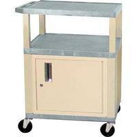 H. Wilson Tuffy 24 x 34 x 18" (WxHxD) Cart w/ Locking Cabinet (Gray)