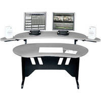 Middle Atlantic ES-PS 60" Edit Center Desk with Overbridge (Pepperstone)