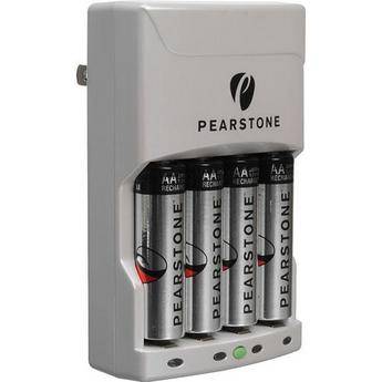 Pearstone 4-Hour Charger with 4 (2900mAh) "AA" NiMH Batteries
