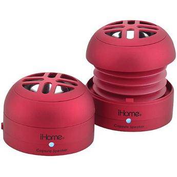 iHome iHM77RC Portable Multimedia Speakers (Red)