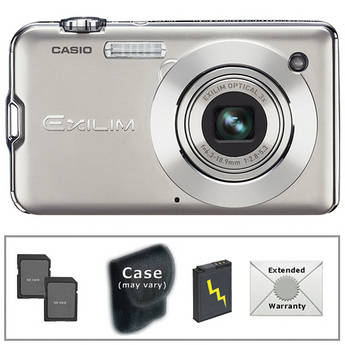 Casio C�mera Digital Exilim EX-S12 (Prata) com Kit de Acess�rios Deluxe