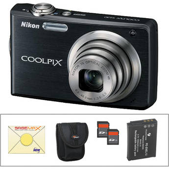 Nikon Coolpix S630 Digital Camera with Deluxe Accessory Kit (Jet Black)