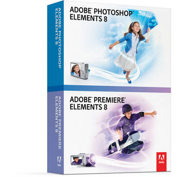 Adobe Photoshop and Premiere Elements 8.0 Software for Windows