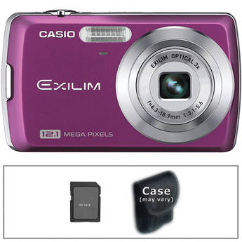 Casio Exilim EX-Z35 Digital Camera with Basic Accessory Kit (Purple)