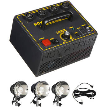 Novatron V400-D 400 W/S 3- Light Kit No Stands Umbrellas or Case