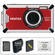 Pentax Optio W80 Waterproof Digital Camera (Cardinal Red) With Deluxe Accessory Kit