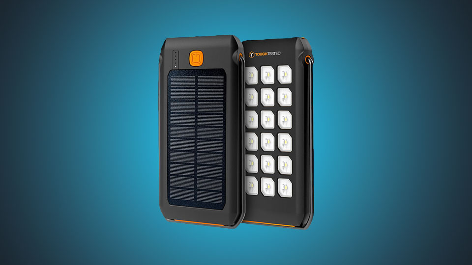 ToughTested 10,000mAh Solar Charger IP44 Waterproof Rugged Power Bank