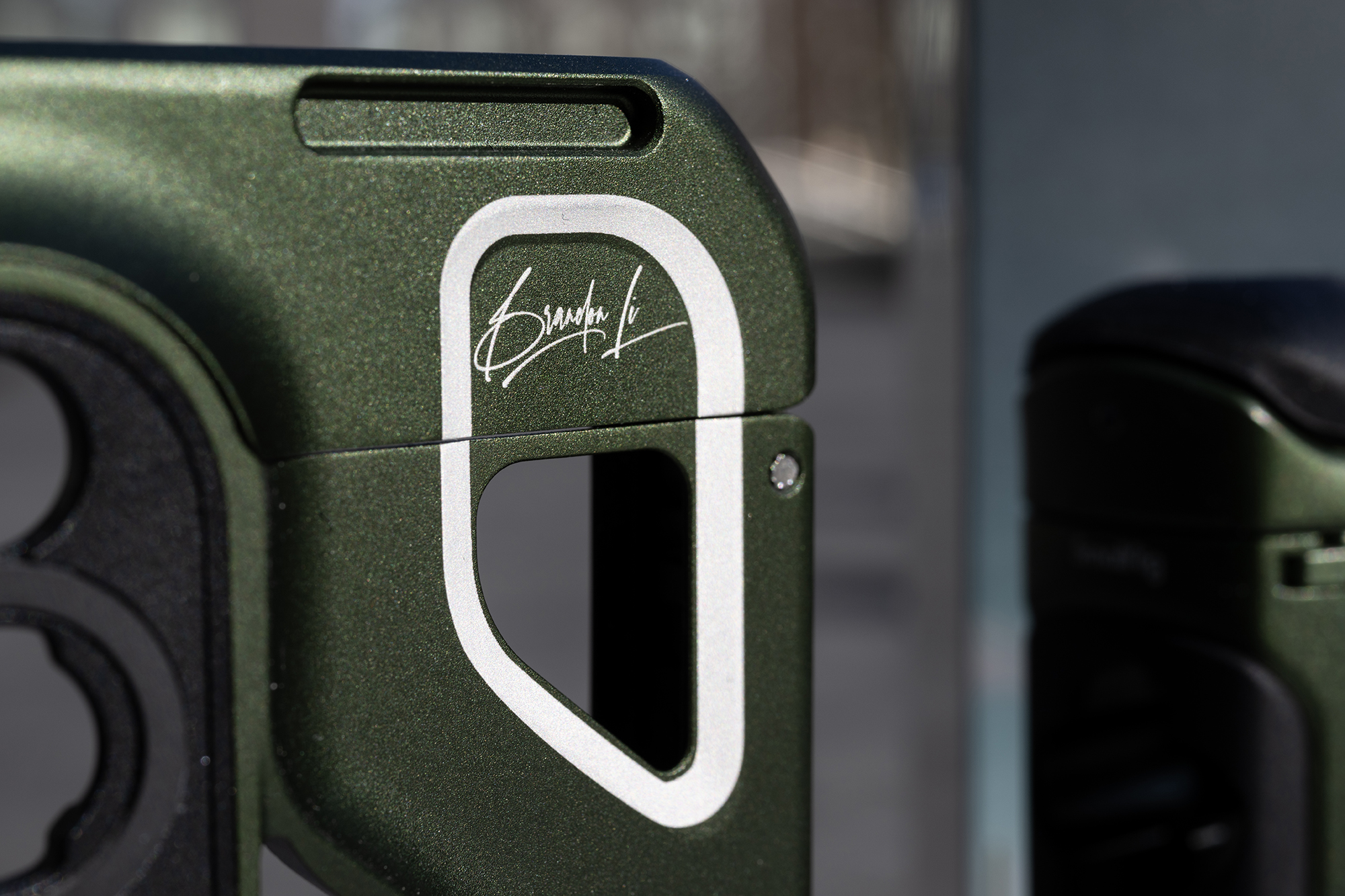 Green Color and Brandon Li Signature Detail on Special Edition Cage Green Color and Brandon Li Signature Detail on Special Edition Cage
