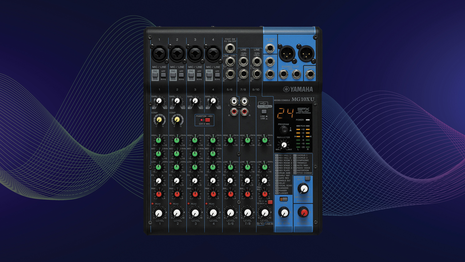 Yamaha MG10XU 10-Input Mixer with Built-In FX and 2-In/2-Out USB Interface