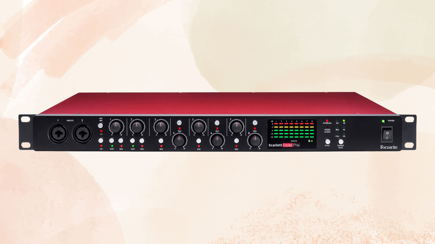 Focusrite Clarett+ OctoPre 8-Channel Preamp Focusrite Scarlett OctoPre Rackmount 8-Channel Microphone Preamp
